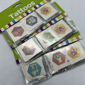 3 packs of Temporary Tattoos Science Theme NIB